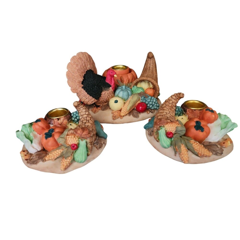 3 Pc Harvest Centerpiece Candles. Fall, Halloween, Thanksgiving, Pumpkin Decor.